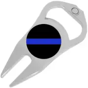 Thin Blue Line Support Golf Ball Marker Divot Repair Tool Bottle Opener