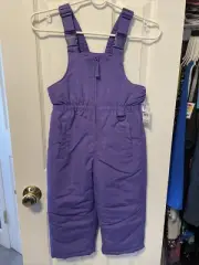 Roebuck & Co Purple Water Resistant Bib Adjustable Shoulders Pockets Snowsuit 4T