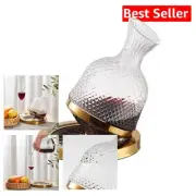 Stylish 360° Rotating Red Wine Decanter - Handcrafted Borosilicate Glass Design