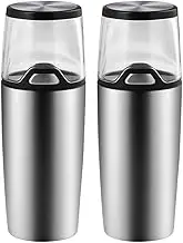 JSEIAJB Electric Pepper Mill Stainless Steel Automatic Salt and Pepper Grinder with LED Light Thickness Adjustment Kitchen Spice Mill