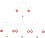 [WRITWAA] 4 Sets Simulated Donut Item Cartoon Food Earrings Food Earrings Kit Adorable Donut Necklace Cartoon Necklace Donut Headband Donut Earrings Donut Dangle Earrings Stainless Steel