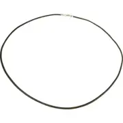 Leather Cord Necklace Silver Clasp Brown String 18"