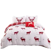 Christmas Santa Quilt Duvet Doona Cover Set Queen Size Bed 11
