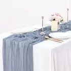 Table Decor Cover Bohemian Style Gauze Wedding Party Runner Stain-proof Reusable