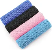 surlees African Net Bath Sponge,31.5 inches,Exfoliating Shower Body Scrubber (4 Pack)
