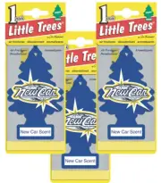 Little Trees Hanging Car and Home Air Freshener, New Car Scent - Pack of 3