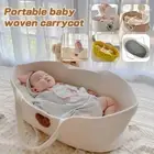 Portable Baby Carry Basket Cradle Crib Bed Newborn Cotton Woven Rope Cot Carrier