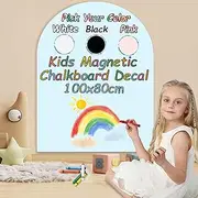 Magnetic Wall Decal Self-Adhesive Arch Chalkboard Sticker, Decorative Whiteboard, Perfect for Play in Nurseries, Kids' Rooms, Home, Schooling, Diners, Offices, Bars, and Shops, 40"x32" (Blue)
