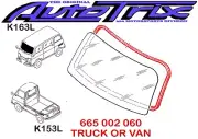 Windshield Seal w/Chrome Lock Bead Fits Subaru Sambar Trk/Van 66-73 K153 / K163