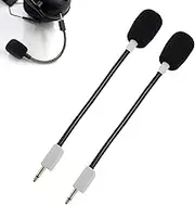LICAEVEY 2 Pcs Mic Replacement for BlackShark V2 Pro and BlackShark V2 SE Wireless Gaming Headset 3.5mm Detachable Game Boom Microphone with Foam (White)