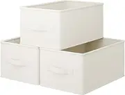 [Vailando] Linen Storage Bins for Home Storage & Organisation- Storage Boxes for Bedrooms, Closet, Shelves, Fabric Storage Bins for Organizing, Small, White, 3-Pack