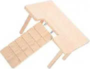 HANABASS Small Animal Wood Climbing Platform with Ladder for Hamster Cage Activity Space for Exploration and Exercise Durable Wood Construction Playground Accessory