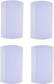 Flea Comb for Cats and Dogs, Pack of 4 Durable Double-Sided Nit Combs for Head Lice Portable Plastic Nit Comb Double-Sided Nit Fine Comb Tooth Lice Comb for Removing Lice for Pets