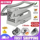 Potato Chipper French Fries Slicer Chip Cutter Chopper Maker Slicer + 2 Blades