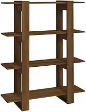 Bookcase Room Divider for Small Spaces - Engineered Wood Book Cabinet 100x30x123.5 cm, Brown Oak Standing Shelf for Home & Office