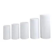 5x Cylinder Pedestal Covers Cylinder Dessert Pedestal White