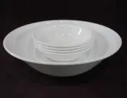 ❤️ NEW Vtg 4-pc CORELLE by Corning WINTER FROST WHITE Snack Set 1-Qt 10-oz Bowls