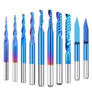 10x CNC Router Bits 1/8 Inch Shank Carving Bit for Wood V Groove Cutter