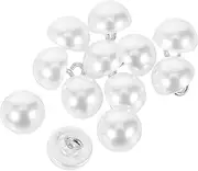 AUTSUPPL 12pcs Half Domed Faux Pearl Buttons with Metal Shank Decorative Sewing Buttons for Clothes Craft Projects and Bridal Half Round Button for Embellishments