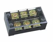 (1)3 Position/Poles 6 Holes Screw Terminal Blocks Covered Barrier Strip 600V 60A