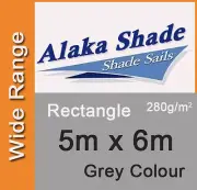 Extra Heavy Duty Shade Sail Gray Grey Rectangle 5x6m, 5m x 6m, 5 by 6m, 5 x 6m
