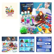 240+ Lab Experiments Science Kits, Chemistry Set, Crystal Growing, Erupting V...