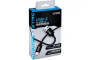 Crest Usb-c To Usb-a 1.5m Metallic Cable Assorted Each