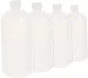 Hohopeti 4pcs Laboratory Reagent Bottle Chemical Storage Bottle to Go Containers with Lids Sample Containers Drink Souffle Cups Cups White Pe