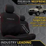Toyota Landcruiser 79 Series - Single Cab with Bucket & 3/4 Bench Seats - GP6 Premium Neoprene 2x Front Seat Covers (Made to Order)