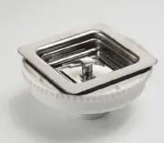 Oliveri SQUARE BASKET WASTE Push Down To Seal, Stainless Steel