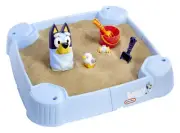 Little Tikes Bluey Beach Day Sandbox with 6 Accessories, Outdoor Sand Play for K