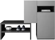 Nordic Wooden Shoe Cabinet with Adjustable Length Bench Large Capacity Shoe Rack for Sneakers, Sandals, and Slippers Shoe Organizer Storage Cabinet