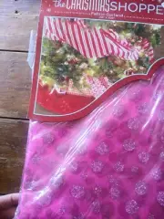 NEW The Christmas Shoppe Fabric Garland Pink Glitter Polka Dots 28x108