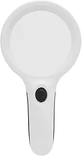 Baxnore Ergonomic Lighted Magnifying Glass, Professional Handheld Magnifier with Adjustable LED, Portable 10x Lens for Jewelry Repair Reading Assistance
