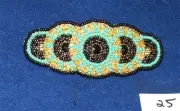 5 Circle Beaded Barrette w Gemstone centers French Clip Closure 3.75x1.5" #25