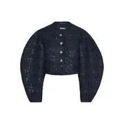[Rotate] Rotate Sequin-embellished Puff-sleeve Jacket 32 FR BLUE