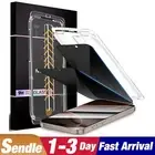 2x Easy Install PRIVACY Glass Screen Protector For iPhone 16 15 14 Pro Max 13 12