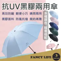 在飛比找momo購物網優惠-【FANCY LIFE】黑膠兩用傘(全自動晴雨傘 黑膠雨傘 