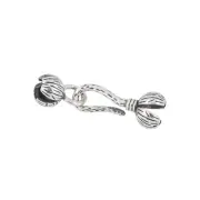 Sterling Silver Necklace End Cap Knot Cover Hook & Eye Clasp For 3mm Knot #97255