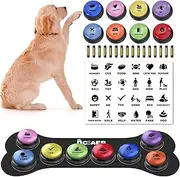 DCIAER Dog Buttons for Communication,Talking Buttons for Dogs,8 Recordable Sound Buttons + 24 Scene Patterns + 1 Dog Button Mat+ 16 AAA Batteries，30 Seconds Dog Buttons for Pet Sound Training Toy