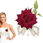 [Generic] Corsage Bracelet - Corsages Wristlet - Artificial Elastic Flower Bouquet for Wedding Groom Accessories Bridesmaid Mothers