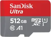 SANDISK 512GB Ultra microSDXC UHS-I Memory Card w/ Adapter: 120MB/s C10 U1