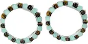 [zhuBAOHE] Bracelet for Men, 2 Pcs Tiger Eye Green Aventurine Beaded Bracelets Elastic Jewelry Gifts, Natural Beaded Handmade Bracelet