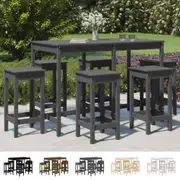 Outdoor Bar Set 7 Piece Lounge Bar Table and Stools Solid Wood Pine vidaXL