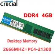 Crucial DDR4 4GB 2666 Mhz PC4-21300 288pins Desktop Memory Dimm Ram 1X4GB