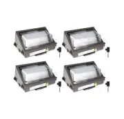 4Pack 60W LED Wall Pack Light with Dusk-to-Dawn Photocell, Waterproof IP65