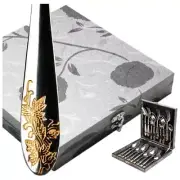 Mayer & Boch Stainless Steel Floral Flatware Set of 18 pcs