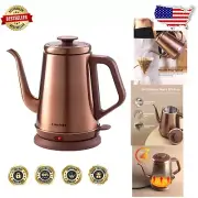 Efficient 1000W Copper Gooseneck Electric Kettle 1L - Rapid Boil & Precise Pour