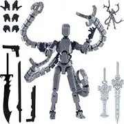 Lucky 13 T13 Action Figure Set 3D Printed Multi-Jointed Movable Dummy 13 Nova 13 Robot 13 Action Figure Desktop Decorations for Game Lovers (Style1-A)