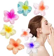 6Pcs Flower Claw Clips, Nonslip Flower Claw Clips Strong-Hold Hawaiian Hair Clips for Women Girls Claw Clips for Thick Medium Hair